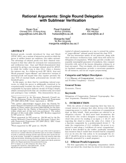 Rational Arguments: Single Round Delegation with Sublinear
