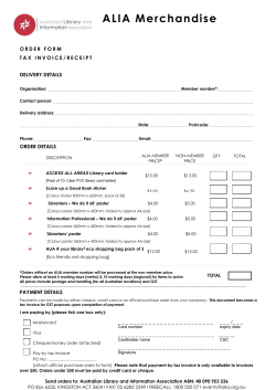 Use this form to play your orders for Australian Library and