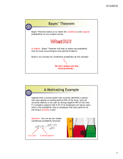 Bayes` Theorem A Motivating Example