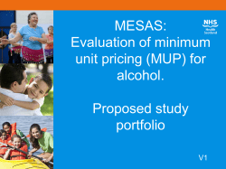 Minimum unit pricing evaluation portfolio