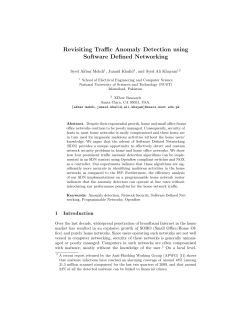 Revisiting Traffic Anomaly Detection using Software Defined