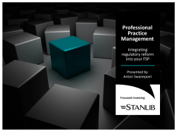 FAIS / FICA / POPI / TCF / RDR? Risk management and