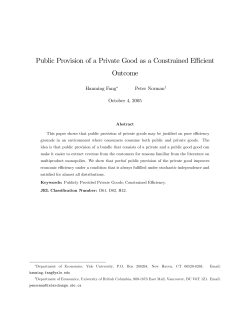 Public Provision of a Private Good as a Constrained