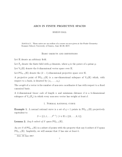 ARCS IN FINITE PROJECTIVE SPACES Basic