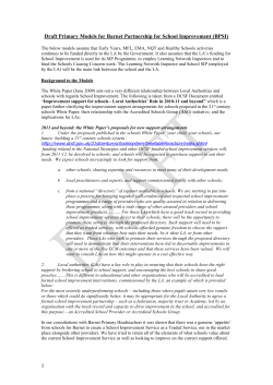 Models for Primary School Improvement Service