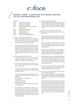 general terms &ndash; assumption of dunning and debt collection