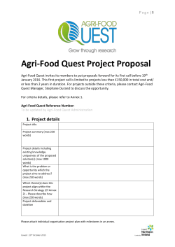 agri food quest project application