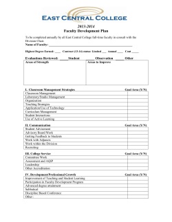Faculty Development Plan