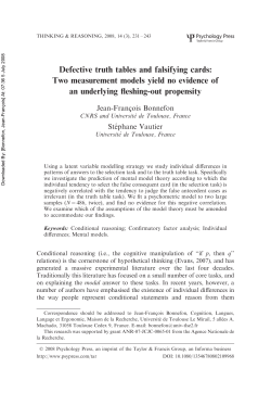 Defective truth tables and falsifying cards: Two