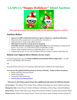 LA/SPCA`s &ldquo;Happy Holidays!&rdquo; Silent Auction