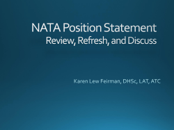 NATA Position Statement - Louisiana Athletic Trainers` Association