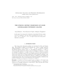 Applicable Analysis and Discrete Mathematics THE STRONG