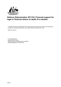 Defence Determination 2011/34, Financial support for legal or