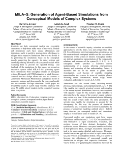 MILA-S: Generation of Agent Based Simulations