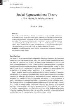 Social Representations Theory