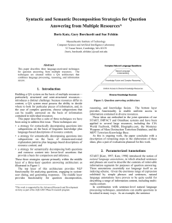 Syntactic and Semantic Decomposition Strategies for Question