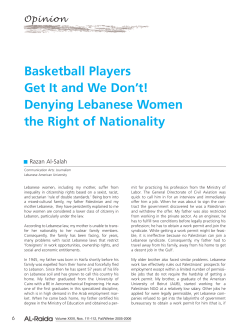 Basketball Players Get It and We Don`t! Denying Lebanese Women