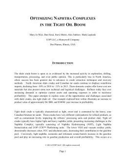 Optimizing Naphtha Complexes in the Tight Oil Boom