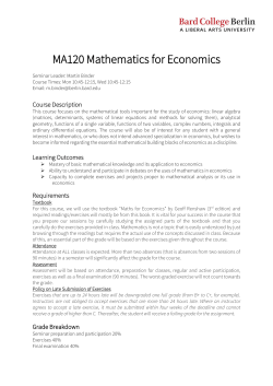 MA120 Mathematics for Economics