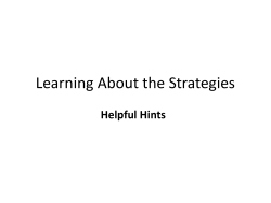 Learning About the Strategies