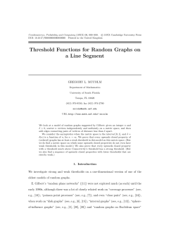 Threshold Functions for Random Graphs on a Line Segment