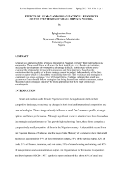 Peter, Iyiegbuniwe / [Vol. 8, No. 1, pages 1-15]