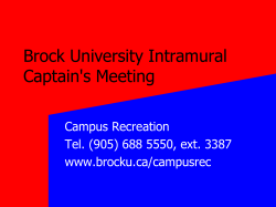 Brock University Intramural Captain`s Meeting