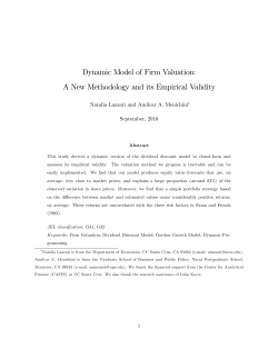 Dynamic Model of Firm Valuation: A New