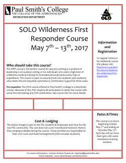SOLO Wilderness First Responder Course