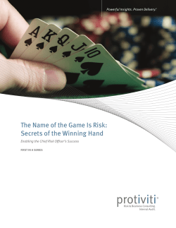 The Name of the Game Is Risk: Secrets of the Winning Hand