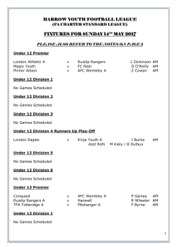 harrow youth football league harrow youth football league fixtures