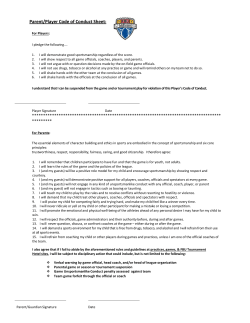 Player and Parent Code of Conduct