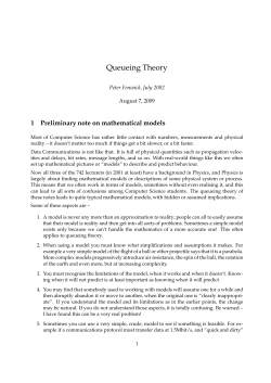Queueing Theory - Department of Computer Science