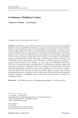 Evolutionary Multiplayer Games