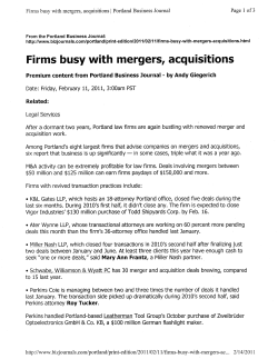 Firms busy with mergers, acquisitions