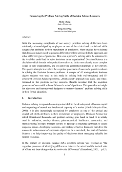 Table 1: Summary Results of Two Markers on the DS Problem