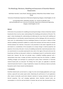 The Metallurgy, Mechanics, Modelling and Assessment of Dissimilar