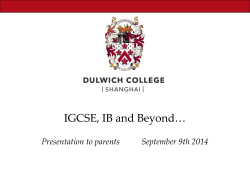 IB Curriculum Structure - Dulwich College Shanghai