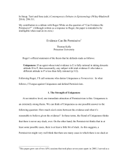 Evidence Can Be Permissive1