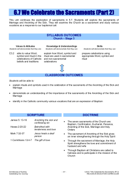 Unit 6.7 - We Celebrate The Sacraments Part II
