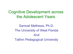 Intellectual Development across the Early Adolescent Years