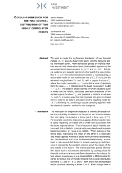 COPULA-REGRESSION FOR THE RISK