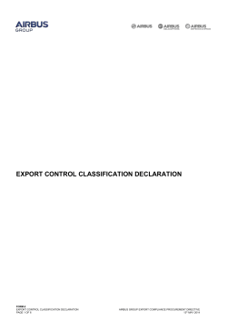 Export Control Classification Declaration - Company