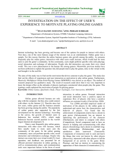 investigation on the effect of user`s experience to motivate playing