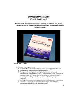 STRATEGIC MANAGEMENT (Fred R. David, 2009)