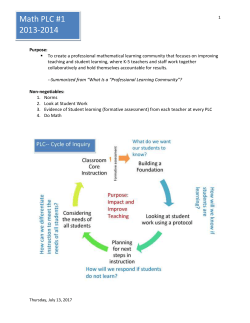 K-5 Math PLC #1