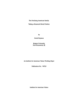 The Declining American Family - Institute for American Values