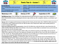 Tennis Year 6