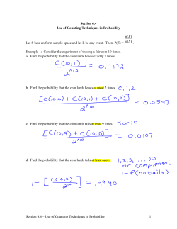 Section 6.4 &ndash; Use of Counting Techniques in Probability 1 Section