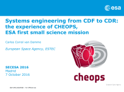 Small mission design at the ESTEC Concurrent Design Facility (CDF)